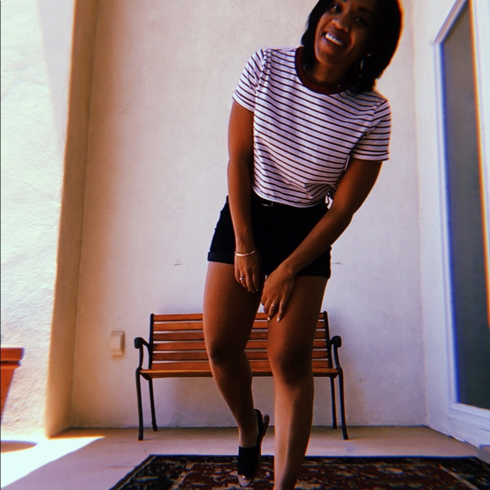 Denim high waisted shorts!